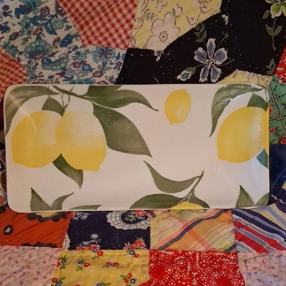 Lemon Design Butter Dish and Tray Set - Picture 2 of 5